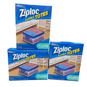 3‎ Boxes Ziploc XL Flexible Storage Totes 10 Gallon Extra Large Heavy Duty New